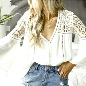 Fig Cream Crochet Blouse